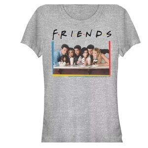 Friends officially licensed Heather gray diner group graphic tee shirt y2k 90s S